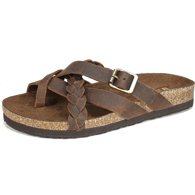 WHITE MOUNTAIN Women’s Harrington Footbed Sandal(Brown/Leather) - WHITE ...