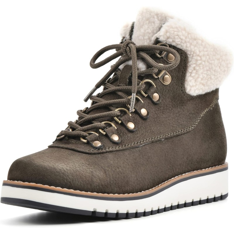 WHITE MOUNTAIN Women’s Cozy Ankle Boot(Army/Fabric) - WHITE MOUNTAIN